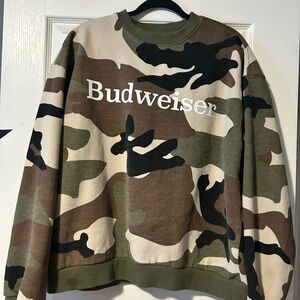 Budweiser x PacSun Camouflage Crewneck Sweatshirt